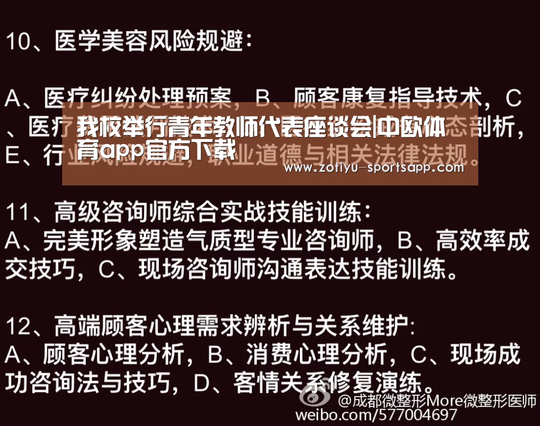 我校举行青年教师代表座谈会|中欧体育app官方下载(图1) 中欧体育官方网站下载